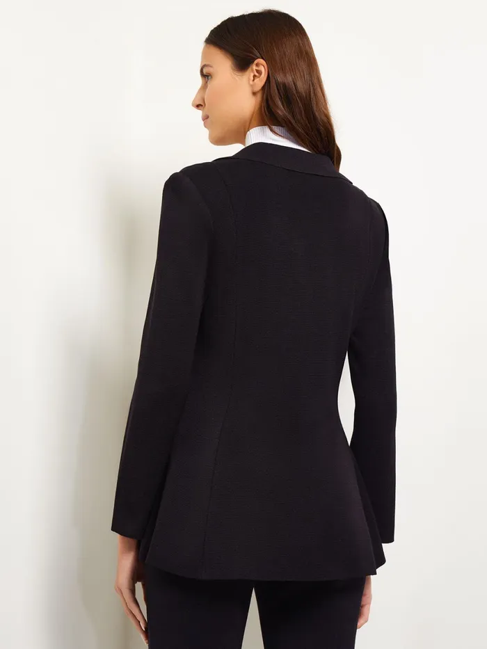 Misook Lace Accent Tailored Knit Blazer Women Jackets and Coats