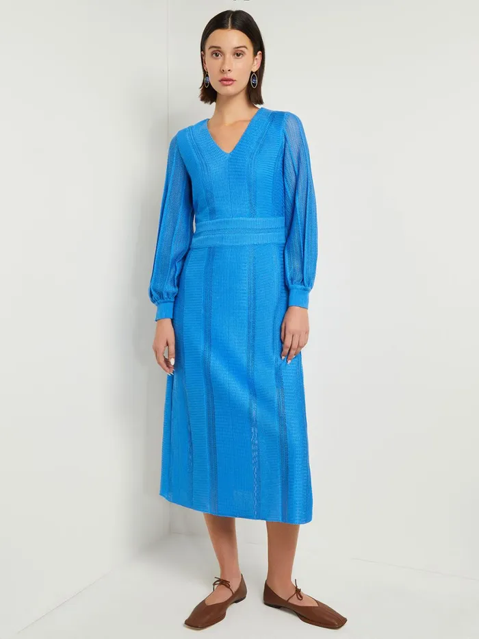Misook Midi Fit and Flare Dress 8211 MultiStitch Knit Women Dresses