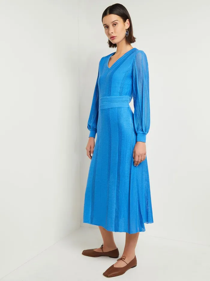 Misook Midi Fit and Flare Dress 8211 MultiStitch Knit Women Dresses Misook Midi Fit and Flare Dress 8211 MultiStitch Knit Women Dresses