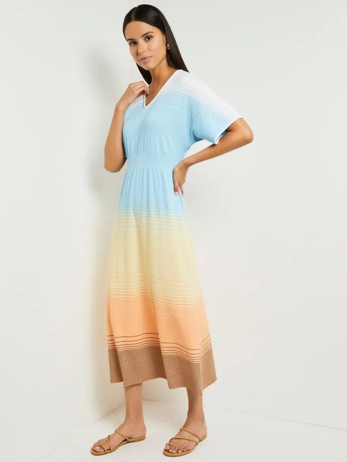 Misook Midi Fit and Flare Dress 8211 Soft Ombre Jacquard Knit Women Dresses Misook Midi Fit and Flare Dress 8211 Soft Ombre Jacquard Knit Women Dresses