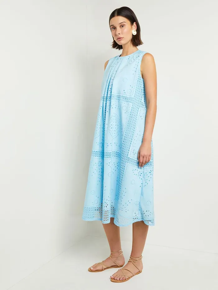 Misook Midi Tent Dress 8211 Sleeveless Eyelet Detailed Woven Women Dresses Misook Midi Tent Dress 8211 Sleeveless Eyelet Detailed Woven Women Dresses