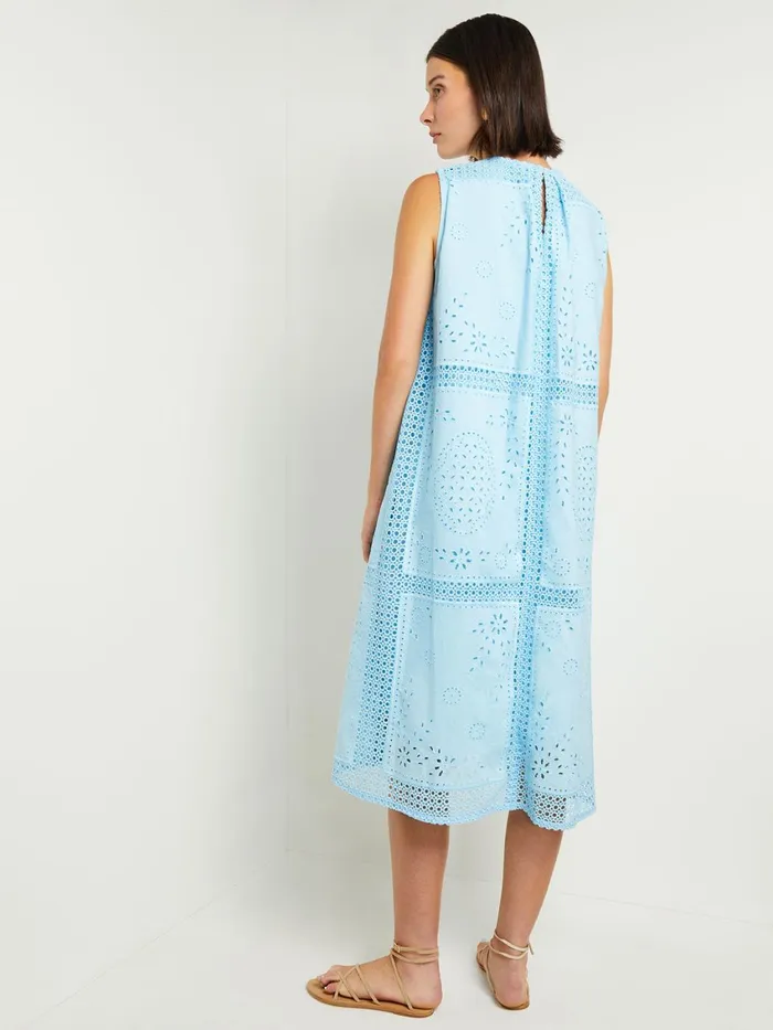 Misook Midi Tent Dress 8211 Sleeveless Eyelet Detailed Woven Women Dresses Misook Midi Tent Dress 8211 Sleeveless Eyelet Detailed Woven Women Dresses