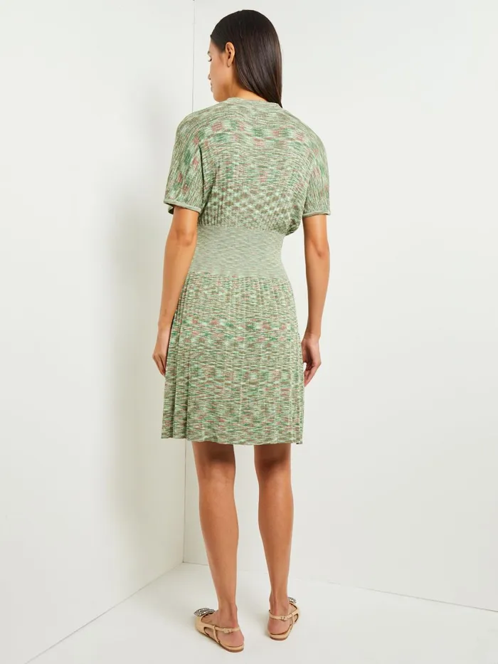 Misook Mini Fit and Flare Dress 8211 VNeck Pleated Knit Women Dresses