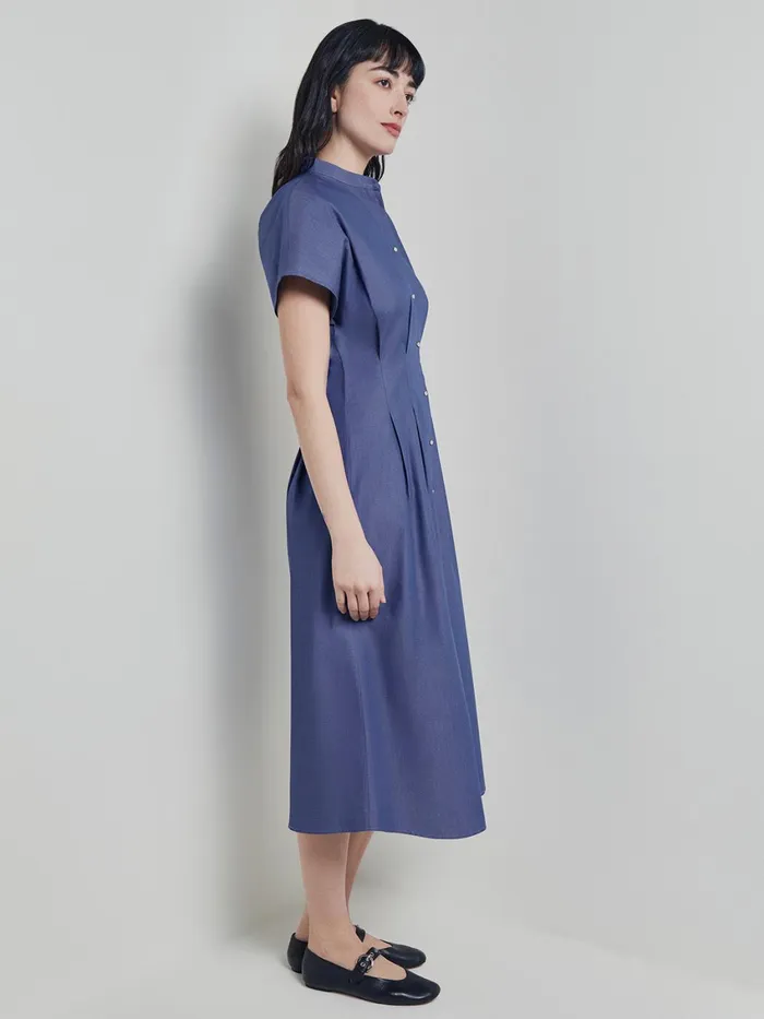 Misook Modern Fit and Flare Button Front Midi Dress Women Dresses Misook Modern Fit and Flare Button Front Midi Dress Women Dresses