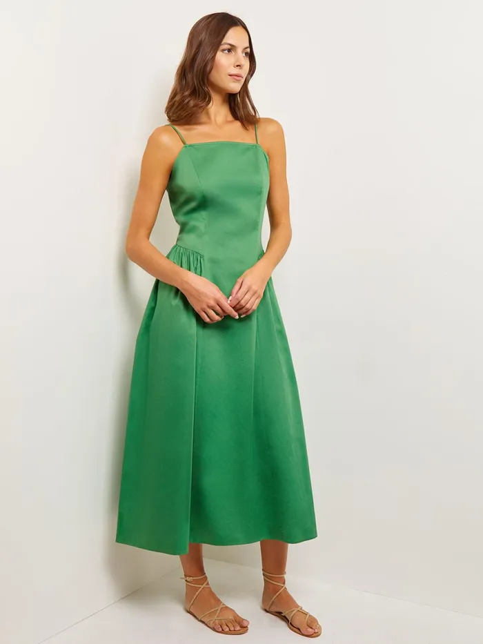 Misook Modern Fit and Flare Cotton Maxi Dress Women Dresses