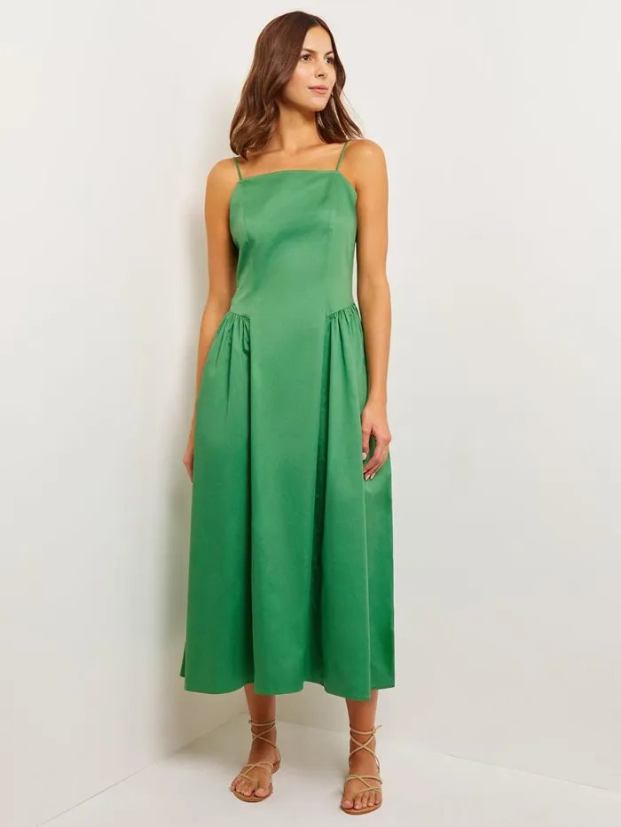 Misook Modern Fit and Flare Cotton Maxi Dress Women Dresses
