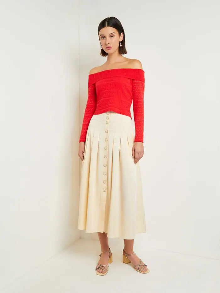 Misook Modern Fit OffTheShoulder Burnout Knit Top Women Tops and Tees Misook Modern Fit OffTheShoulder Burnout Knit Top Women Tops and Tees