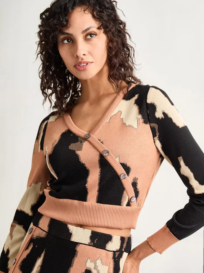 Misook Modern Fit Short Jacquard Soft Knit Sweater Top Women Tops and Tees