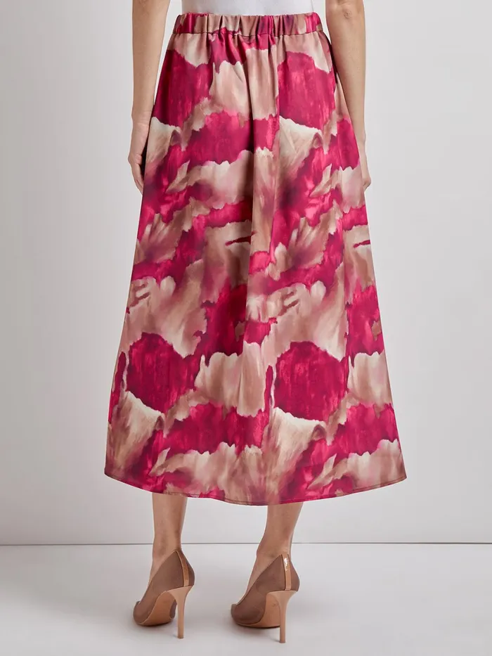 Misook PullOn Woven Watercolor Print Maxi Skirt Women Skirts Misook PullOn Woven Watercolor Print Maxi Skirt Women Skirts
