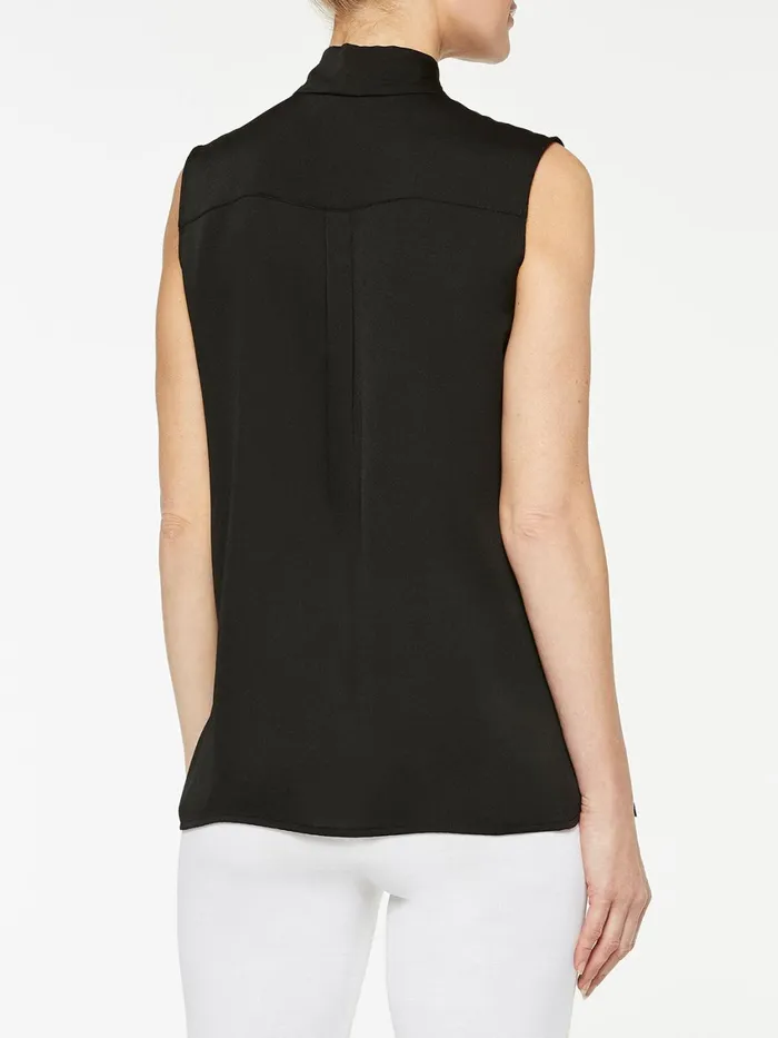 Misook TieNeck Crepe De Chine Blouse Women Tops and Tees