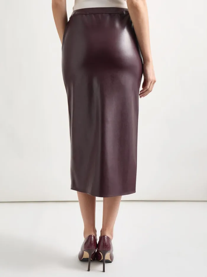 Misook Vegan Leather Pencil Skirt Women Skirts