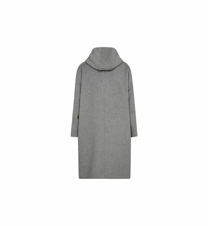 MMKenya Hoodie Wool Coat Grey Melange Jackets and Coats MOS MOSH Women MMKenya Hoodie Wool Coat Grey Melange Jackets and Coats MOS MOSH Women