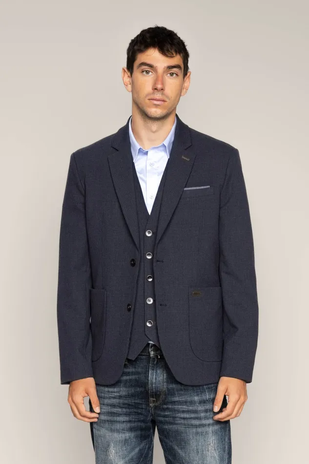 MOS MOSH MMGMelvin Moon Blazer Navy Check Men Blazers