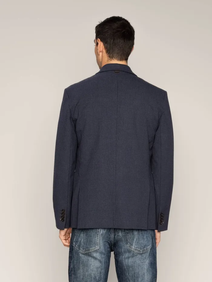 MOS MOSH MMGMelvin Moon Blazer Navy Check Men Blazers MOS MOSH MMGMelvin Moon Blazer Navy Check Men Blazers