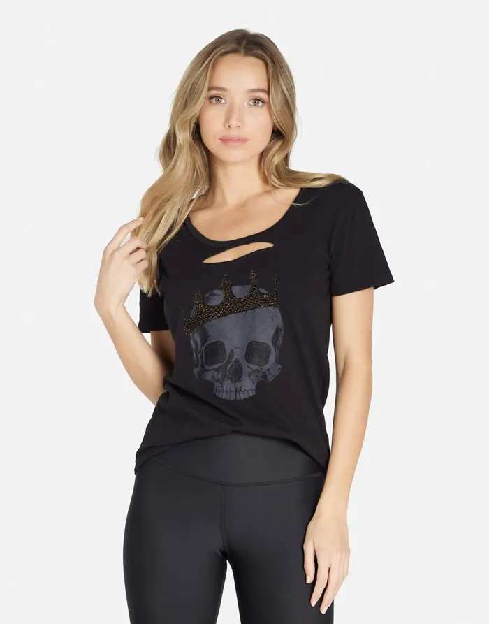 Myra X Diamond Royal Skull Black Women039s Lauren Moshi Short Sleeve