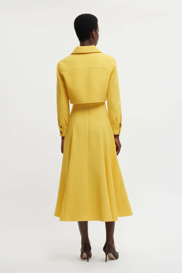 Nachele Jacket In Custard Yellow Double Crepe Women Jackets And Coats Emilia Wickstead Nachele Jacket In Custard Yellow Double Crepe Women Jackets And Coats Emilia Wickstead
