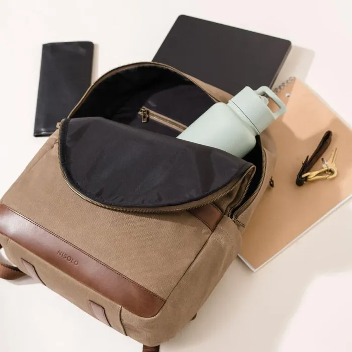 Nisolo Bags and Wallets Men Alex Commuter Backpack Waxed Canvas Nisolo Bags and Wallets Men Alex Commuter Backpack Waxed Canvas