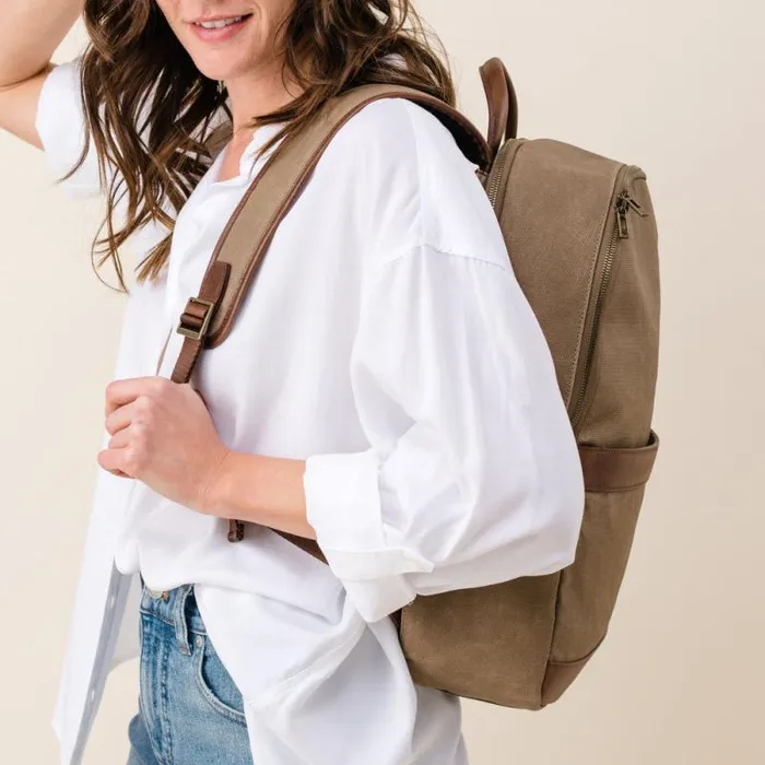 Nisolo Bags and Wallets Men Alex Commuter Backpack Waxed Canvas Nisolo Bags and Wallets Men Alex Commuter Backpack Waxed Canvas