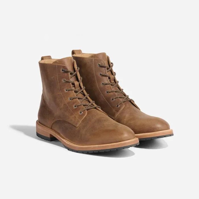 Nisolo Boots Men Martin AllWeather Boot Tobacco