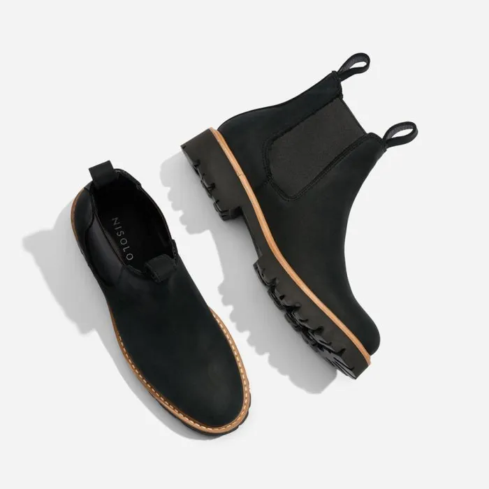 Nisolo Boots Women GoTo Lug Chelsea Boot Black