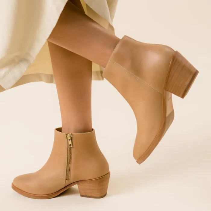 Nisolo Boots Women Marisa Inside Zip Boot Almond Nisolo Boots Women Marisa Inside Zip Boot Almond