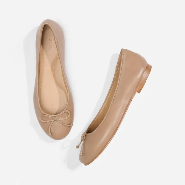 Nisolo Flats and Slip Ons Women Bea GoTo Ballet Flat Almond Nisolo Flats and Slip Ons Women Bea GoTo Ballet Flat Almond