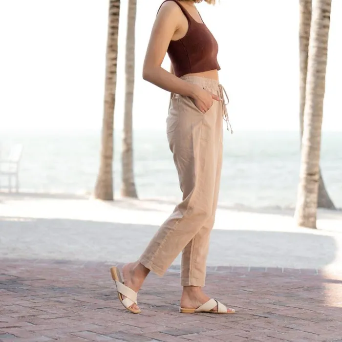 Nisolo Flats and Slip Ons Women Catalina Slide Sandal Bone