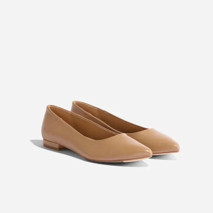 Nisolo Flats and Slip Ons Women Fina Pointed Toe Flat Almond