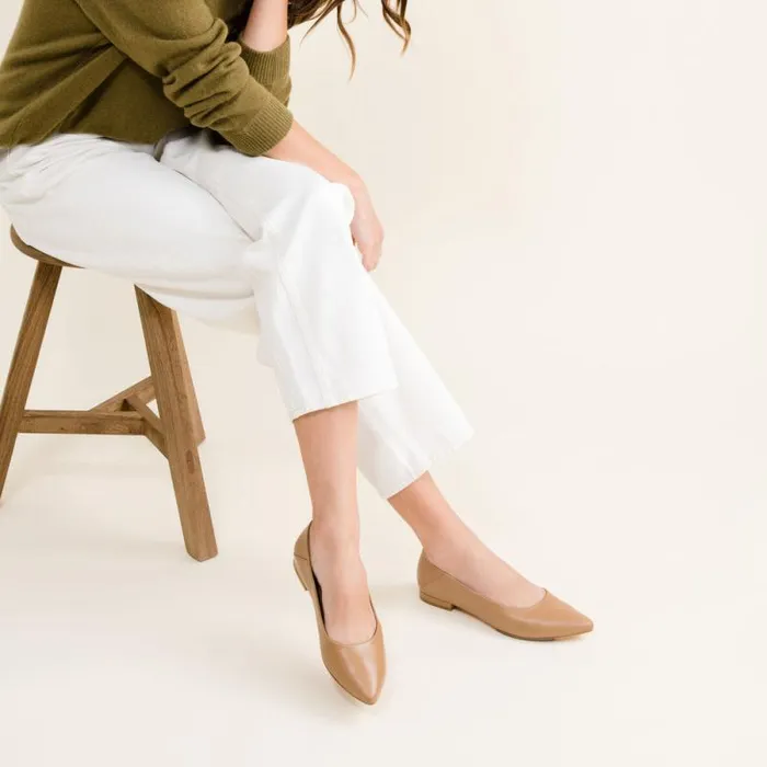 Nisolo Flats and Slip Ons Women Fina Pointed Toe Flat Almond Nisolo Flats and Slip Ons Women Fina Pointed Toe Flat Almond