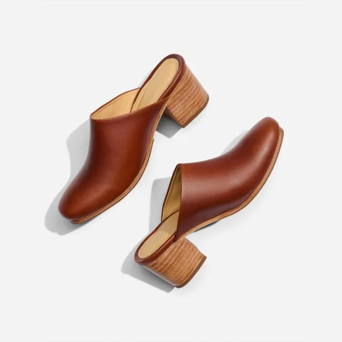 Nisolo Heels Women AllDay Heeled Mule Brandy Nisolo Heels Women AllDay Heeled Mule Brandy