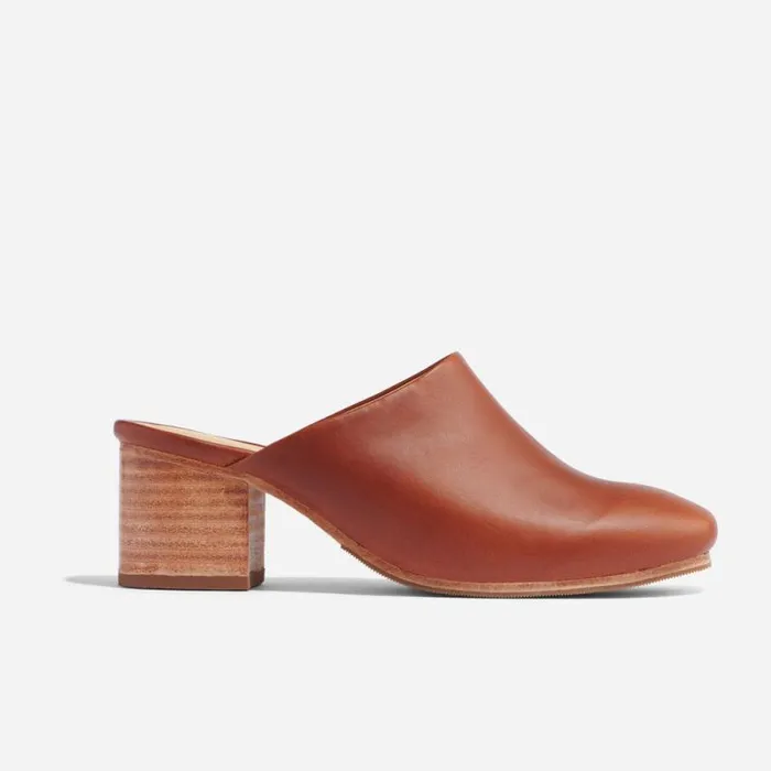 Nisolo Heels Women AllDay Heeled Mule Brandy Nisolo Heels Women AllDay Heeled Mule Brandy
