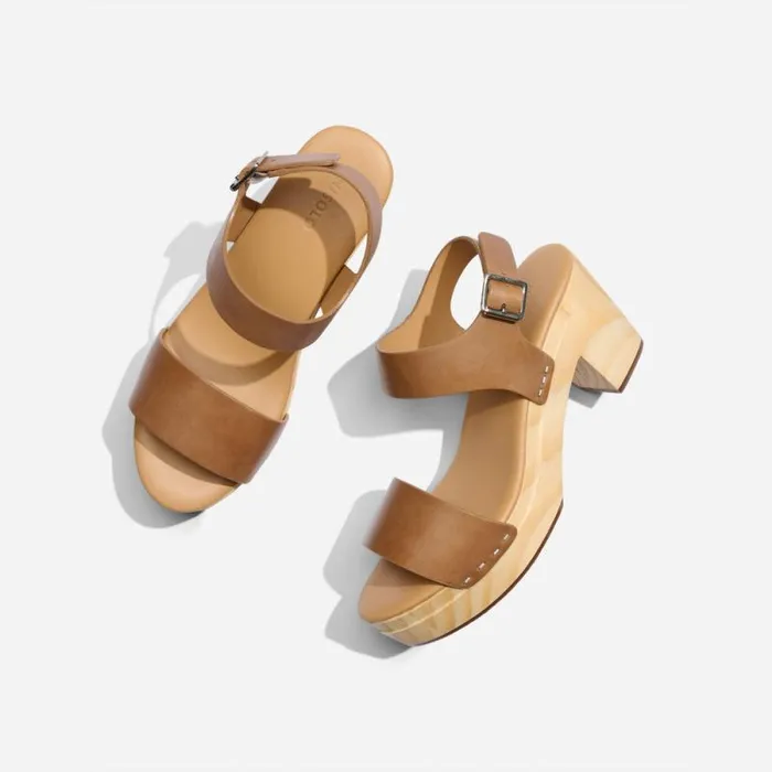 Nisolo Heels Women AllDay Open Toe Clog Almond Nisolo Heels Women AllDay Open Toe Clog Almond