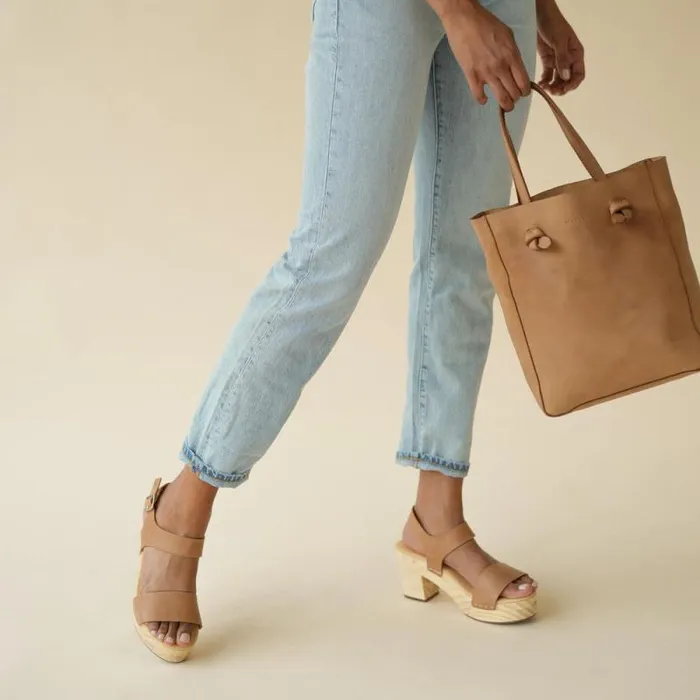 Nisolo Heels Women AllDay Open Toe Clog Almond Nisolo Heels Women AllDay Open Toe Clog Almond