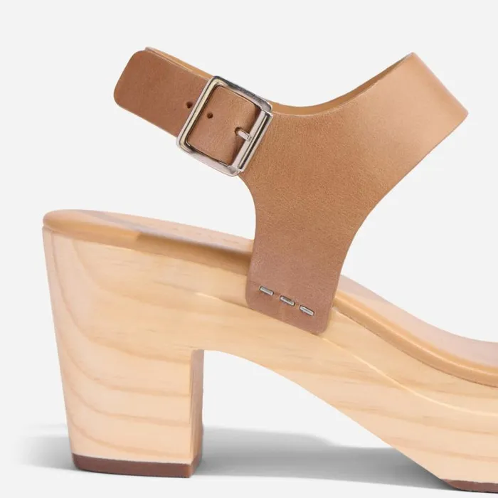 Nisolo Heels Women AllDay Open Toe Clog Almond Nisolo Heels Women AllDay Open Toe Clog Almond