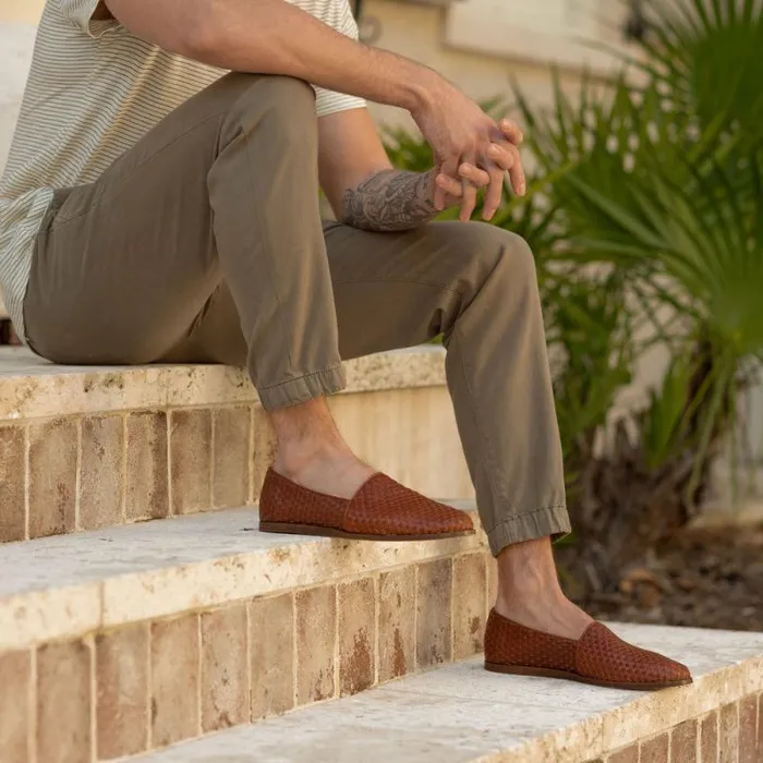 Nisolo Oxfords and Loafers Men Alejandro Woven Slip On 20 Woven Brandy