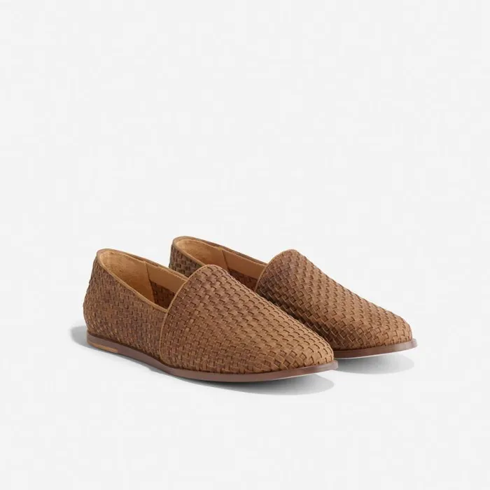 Nisolo Oxfords and Loafers Men Alejandro Woven Slip On 20 Woven Tobacco