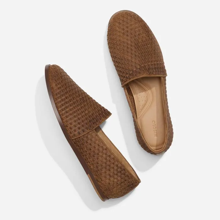 Nisolo Oxfords and Loafers Men Alejandro Woven Slip On 20 Woven Tobacco