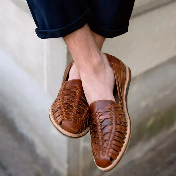 Nisolo Oxfords and Loafers Men Huarache Sandal Brandy