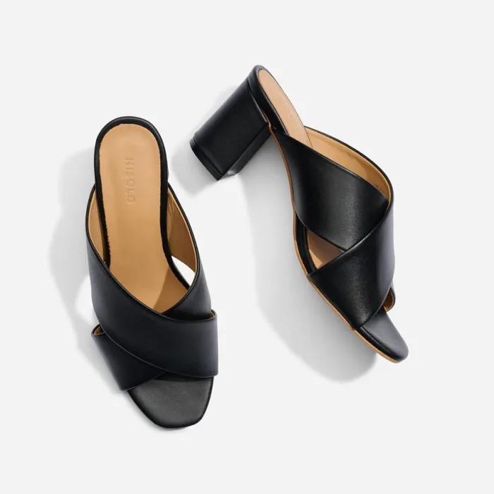 Nisolo Sandals Women Carina Cross Strap Mule Black Nisolo Sandals Women Carina Cross Strap Mule Black