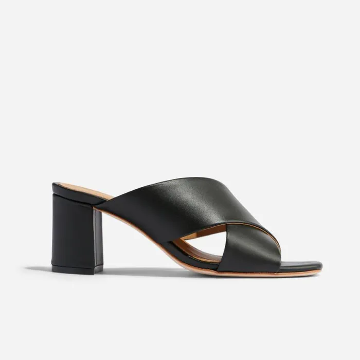 Nisolo Sandals Women Carina Cross Strap Mule Black Nisolo Sandals Women Carina Cross Strap Mule Black