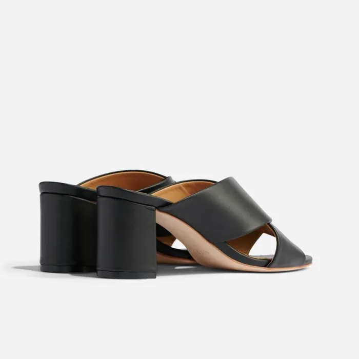 Nisolo Sandals Women Carina Cross Strap Mule Black Nisolo Sandals Women Carina Cross Strap Mule Black