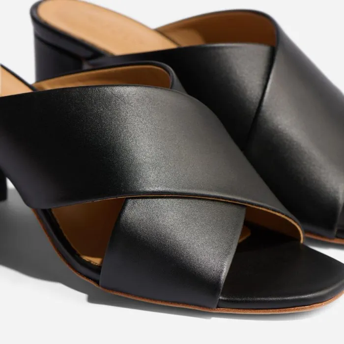 Nisolo Sandals Women Carina Cross Strap Mule Black Nisolo Sandals Women Carina Cross Strap Mule Black