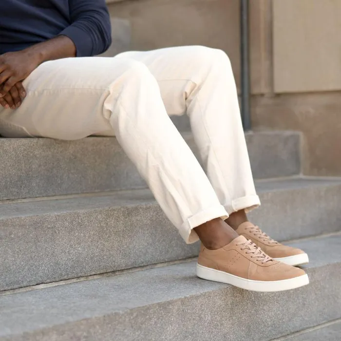 Nisolo Sneakers Men Beto GoTo Court Sneaker Almond Nisolo Sneakers Men Beto GoTo Court Sneaker Almond