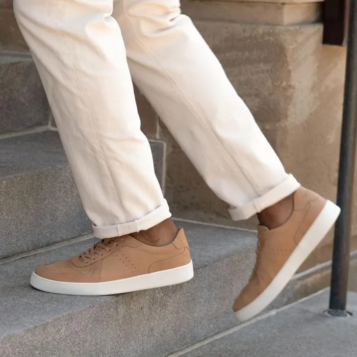 Nisolo Sneakers Men Beto GoTo Court Sneaker Almond Nisolo Sneakers Men Beto GoTo Court Sneaker Almond
