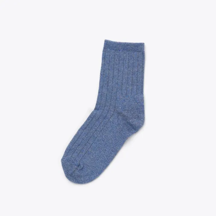 Nisolo Socks Women Cotton Mid Sock Indigo Marl Nisolo Socks Women Cotton Mid Sock Indigo Marl