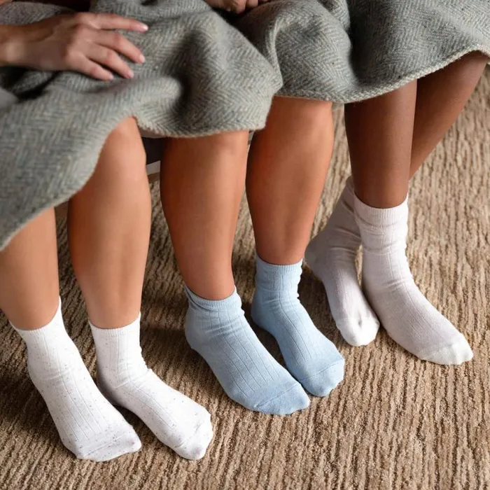 Nisolo Socks Women Cotton Mid Sock Indigo Marl Nisolo Socks Women Cotton Mid Sock Indigo Marl