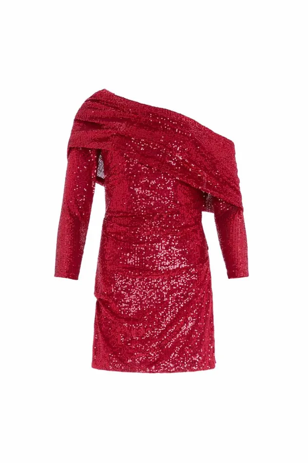 Nova OneShoulder Micro Mini Dress Red Women Needle and Thread Dresses