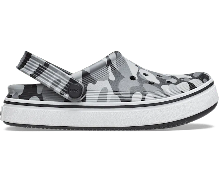 Off Court Camo Redux Clog Black White Women Crocs Platforms 038 Wedges