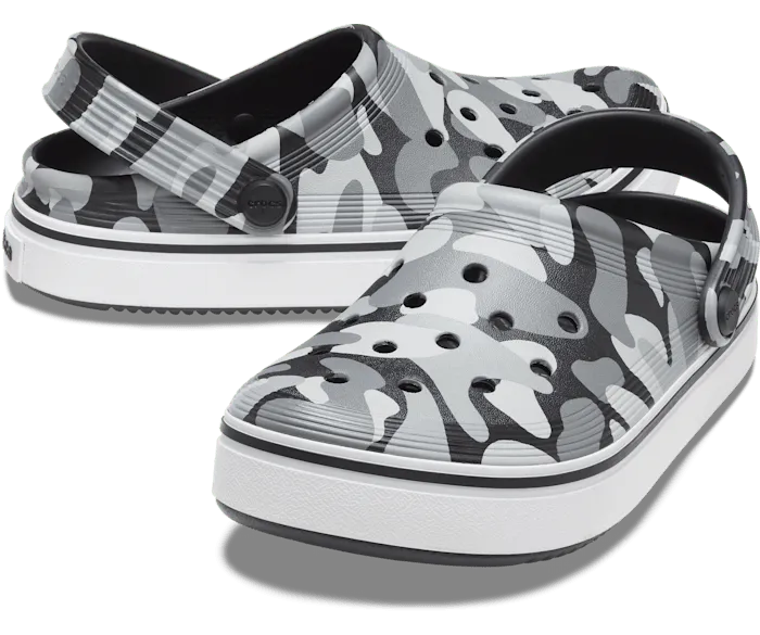 Off Court Camo Redux Clog Black White Women Crocs Platforms 038 Wedges