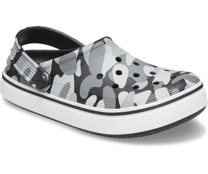 Off Court Camo Redux Clog Black White Women Crocs Platforms 038 Wedges